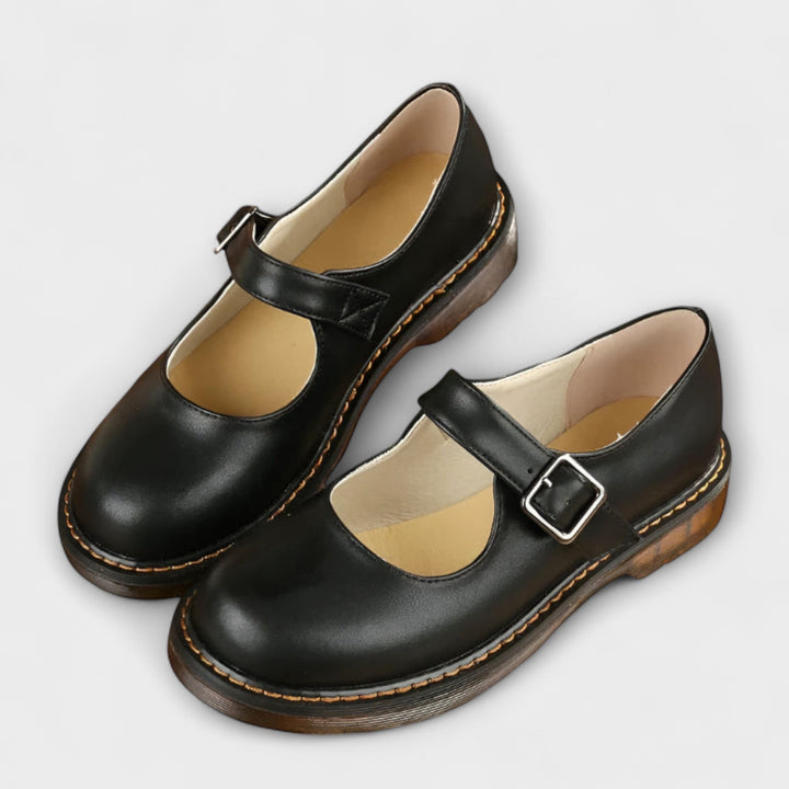 Darcy | Strap Leather Flats