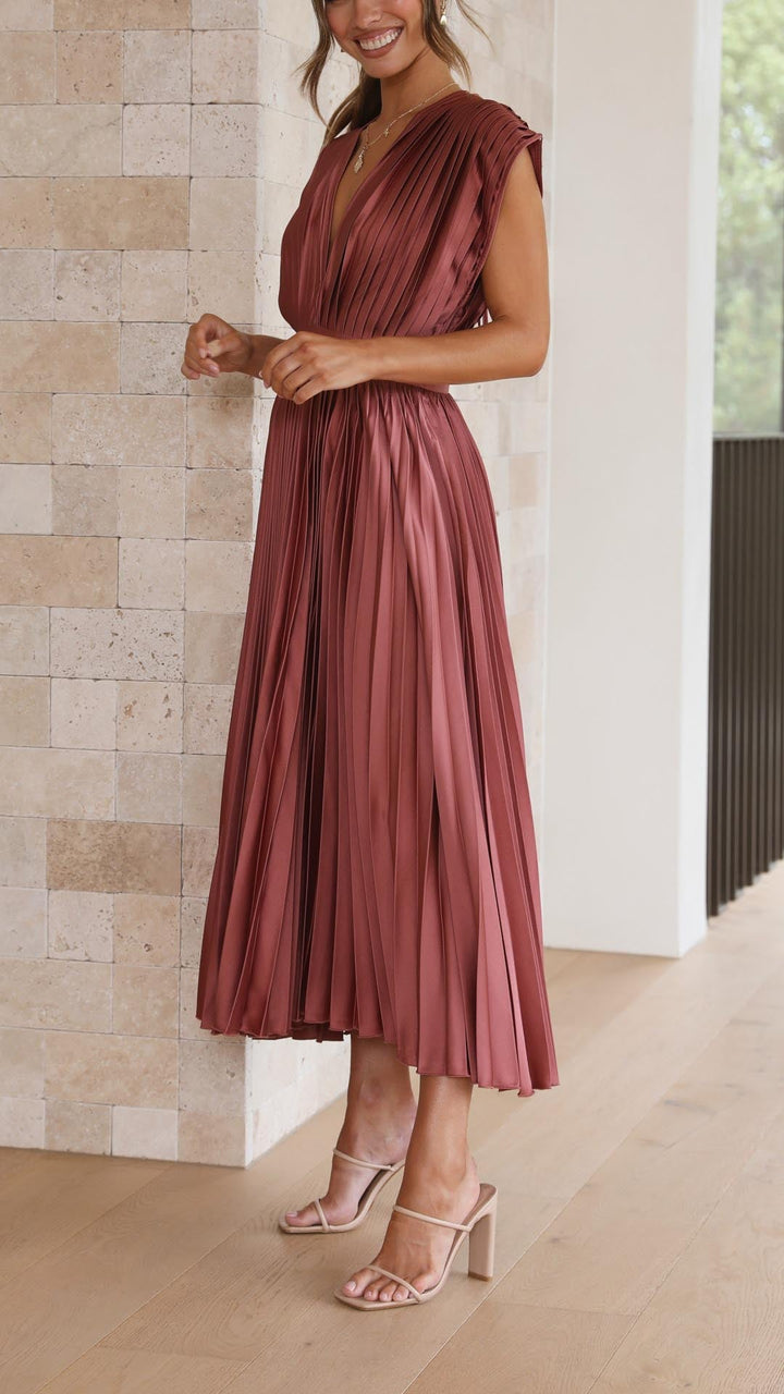 Julia | Women’s Classic Pleated Maxi Dress