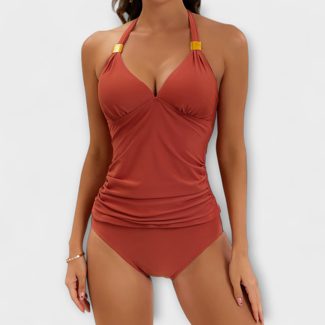 Ella | Women’s Solid Halter Two-Piece Swimsuit