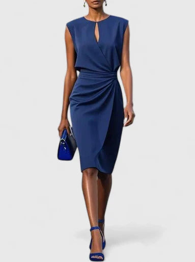 Daisy | Womens Sleeveless Ruched Midi Dress