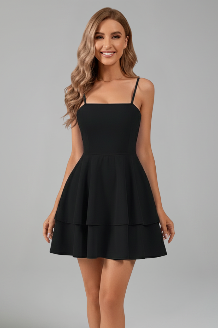 Ella | Women’s Spaghetti Strap Flared Skirt Mini Dress