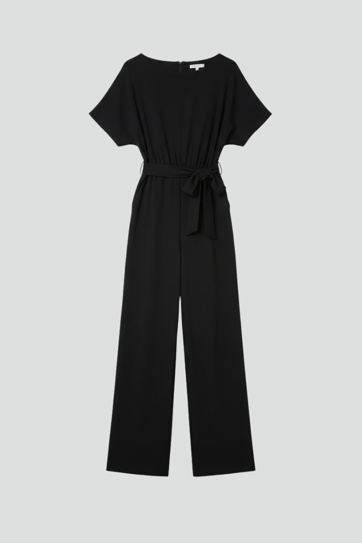 Rachel | Women’s Tie-Belt Wide-Leg Classic Jumpsuit