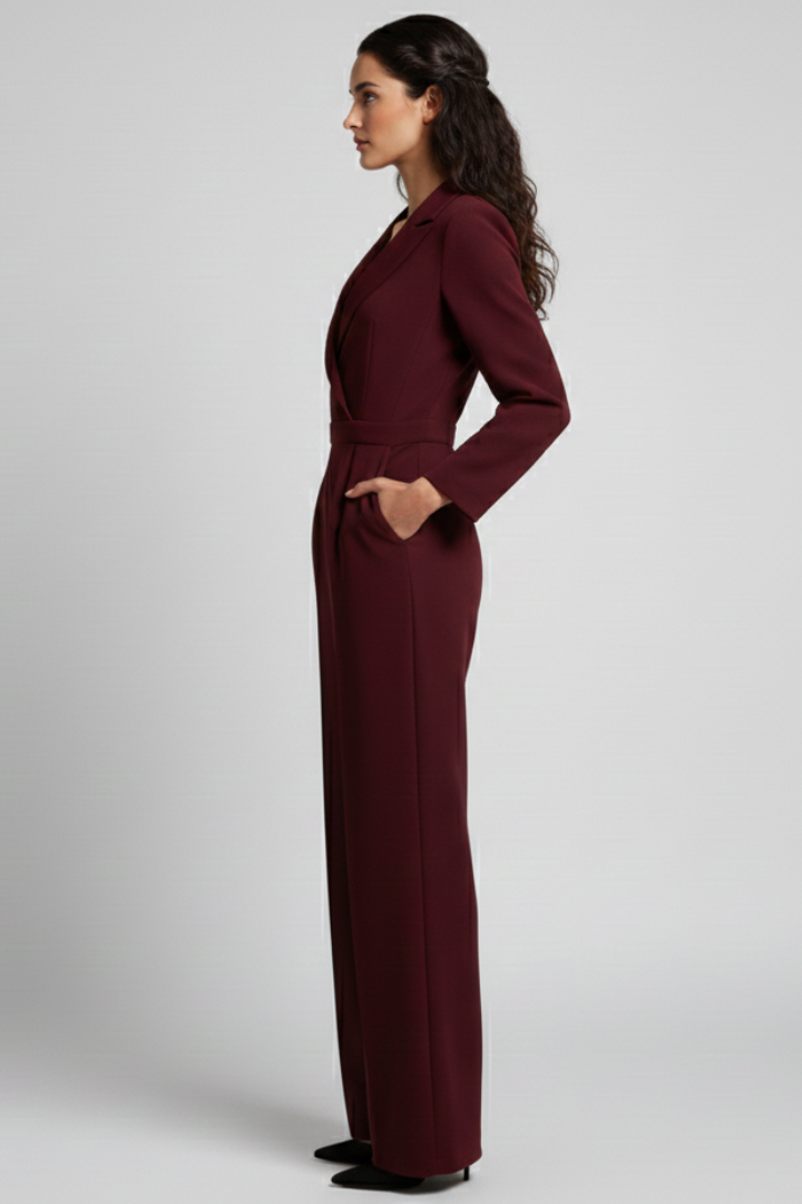 Mary | Women’s Wrap-Front Tailored Wide-Leg Jumpsuit