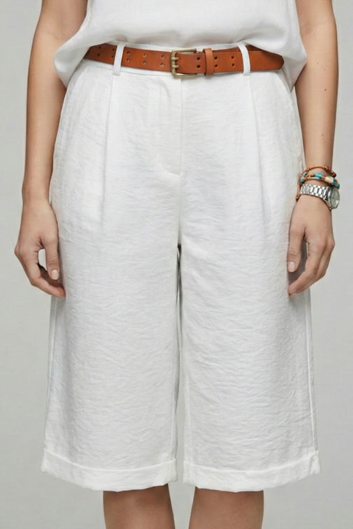 Elsie | Women’s High Waist Tailored Casual Cuffed Shorts