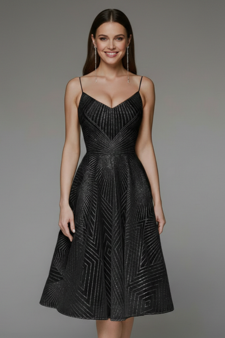 Scarlett | Women’s Spaghetti-Strap A-Line Skirt Midi Dress