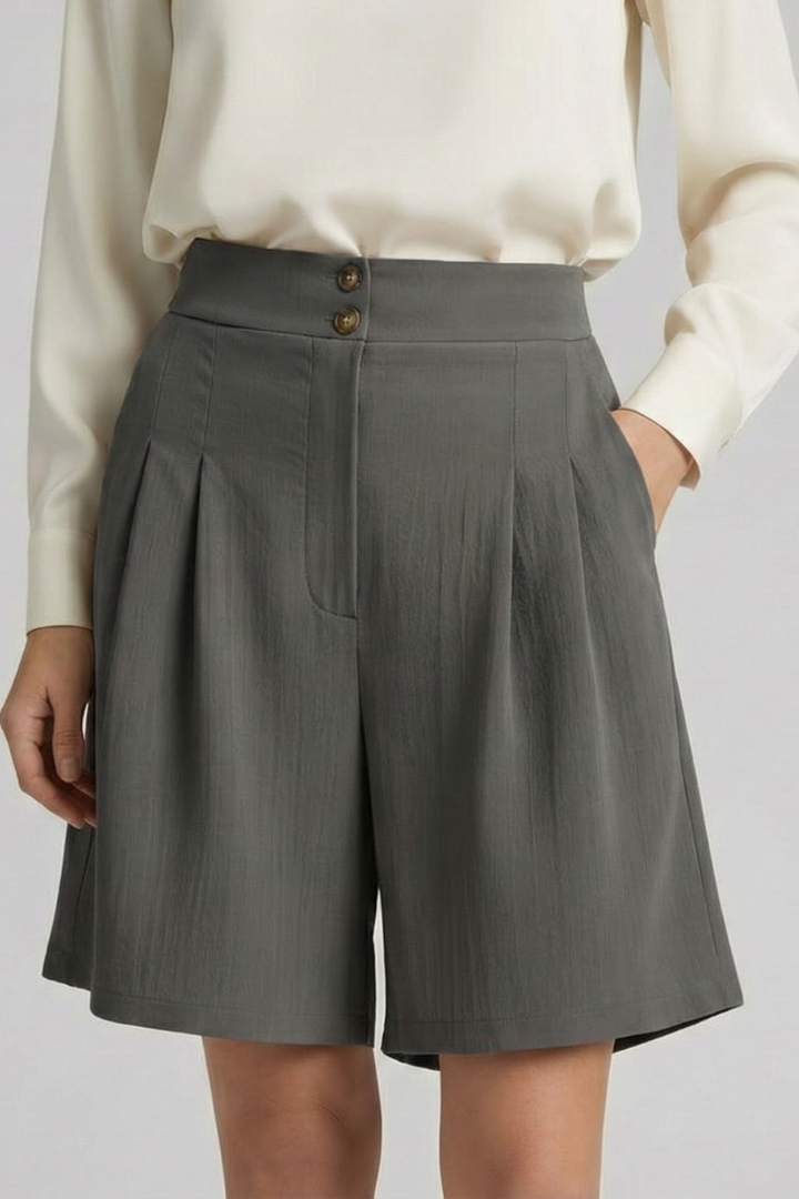 Daisy | Women’s High Waist Pleated Tailored Shorts