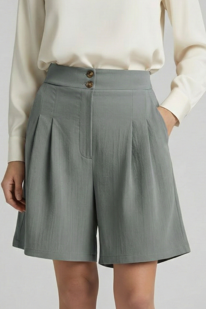 Daisy | Women’s High Waist Pleated Tailored Shorts