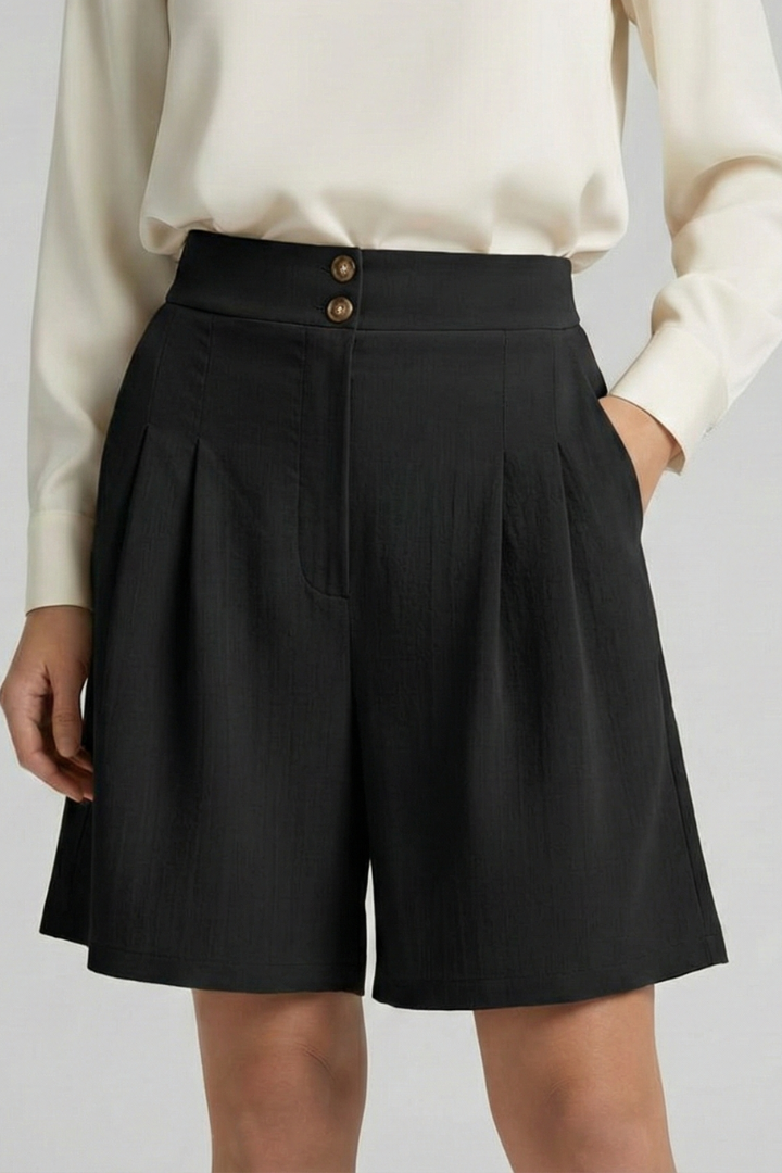 Daisy | Women’s High Waist Pleated Tailored Shorts