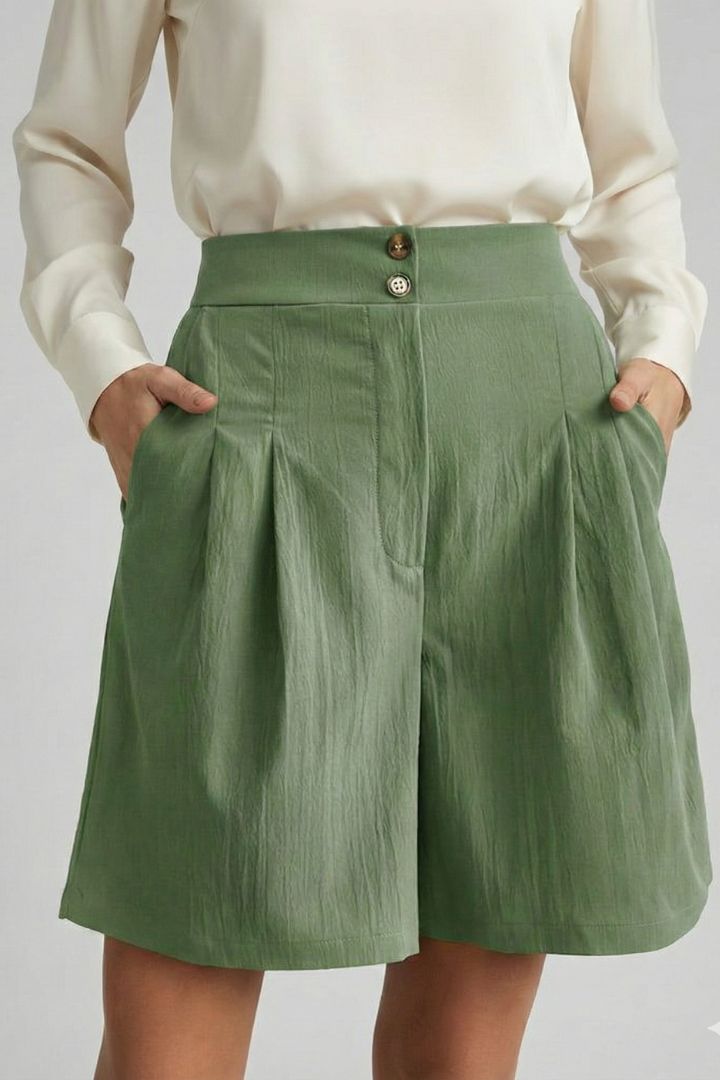 Daisy | Women’s High Waist Pleated Tailored Shorts