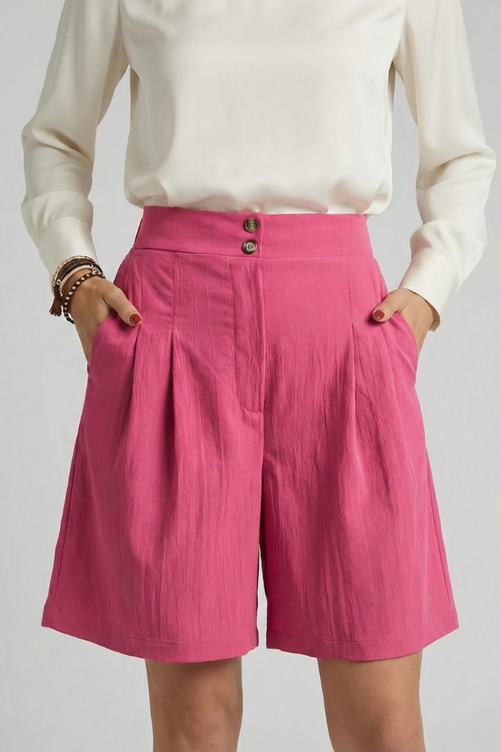 Daisy | Women’s High Waist Pleated Tailored Shorts