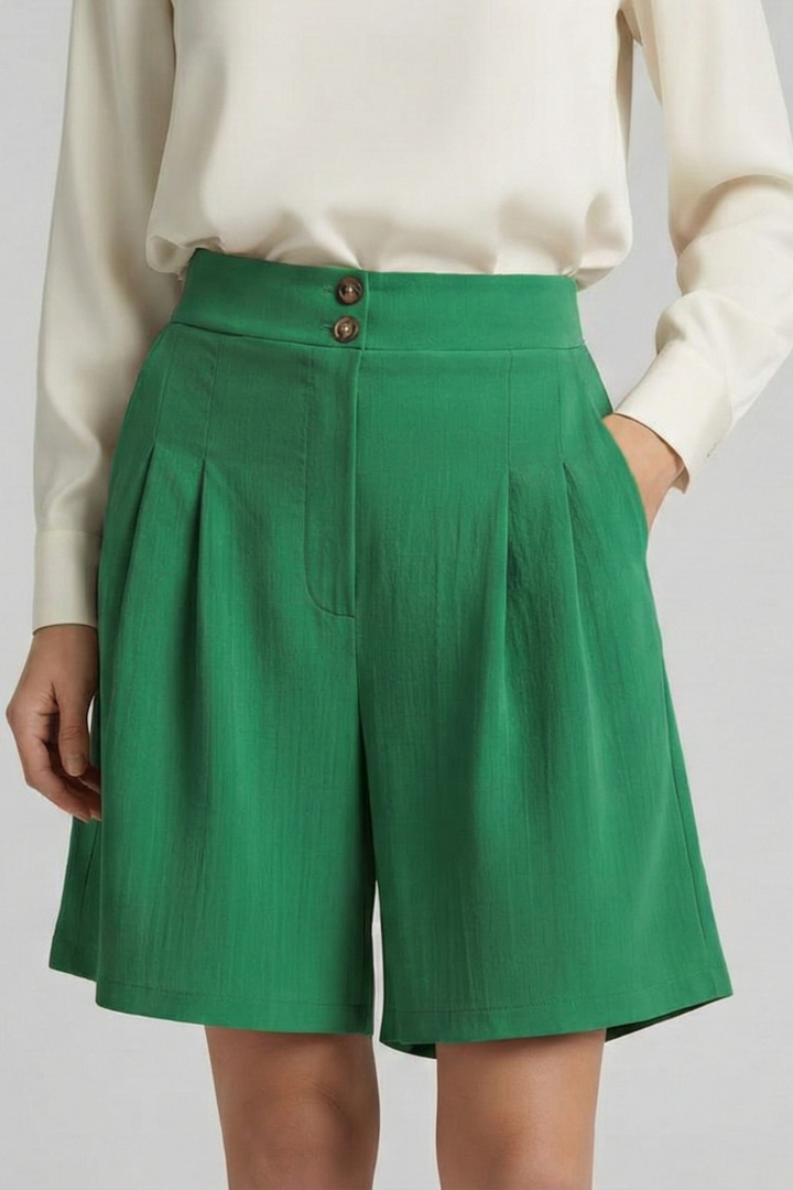 Daisy | Women’s High Waist Pleated Tailored Shorts