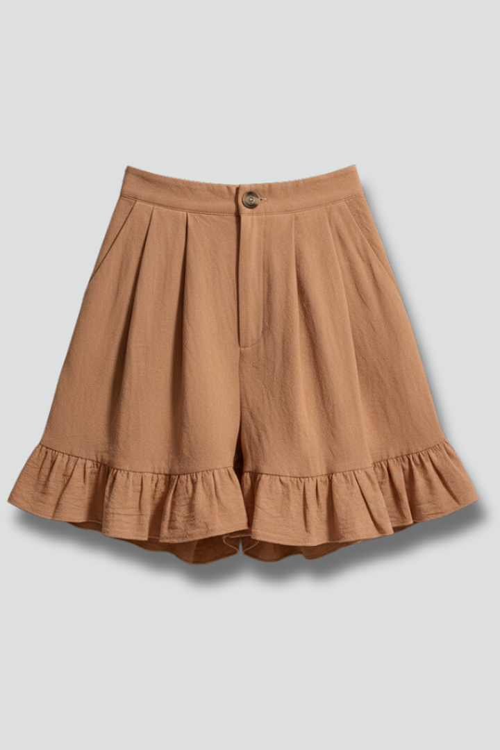 Ella | Women’s High Waist Ruffle Hem Casual Shorts