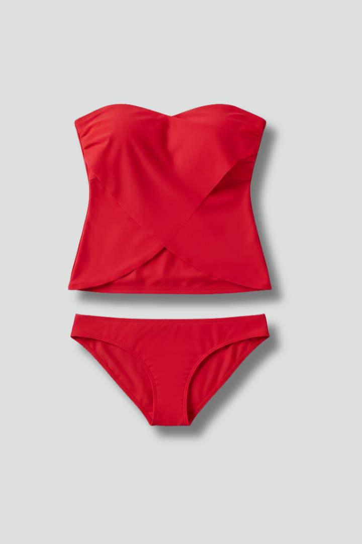 Emily | Women’s Strapless Tankini Set with Matching Bottom