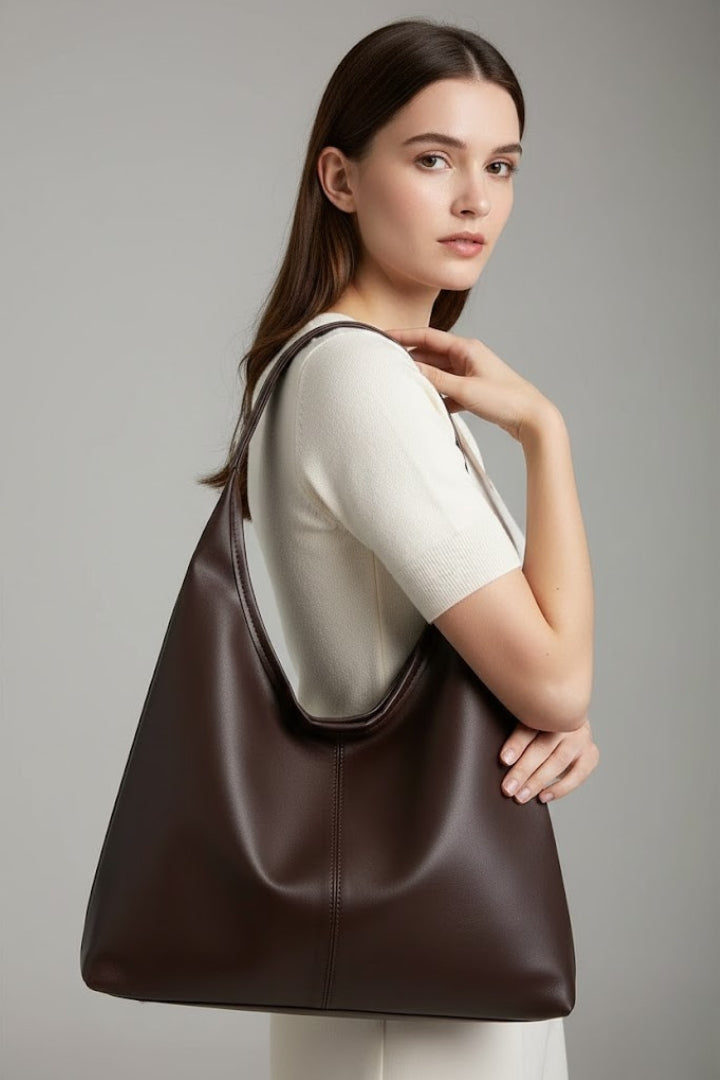 Camille | Women’s Classic Tote Bag with Faux Outer and Large Inner Pocket
