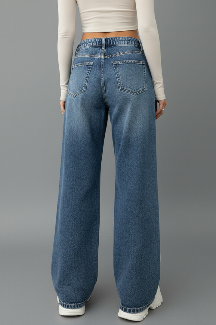 Harper | Women’s Relaxed Wide-Leg Denim Jeans with Drawstring Detail