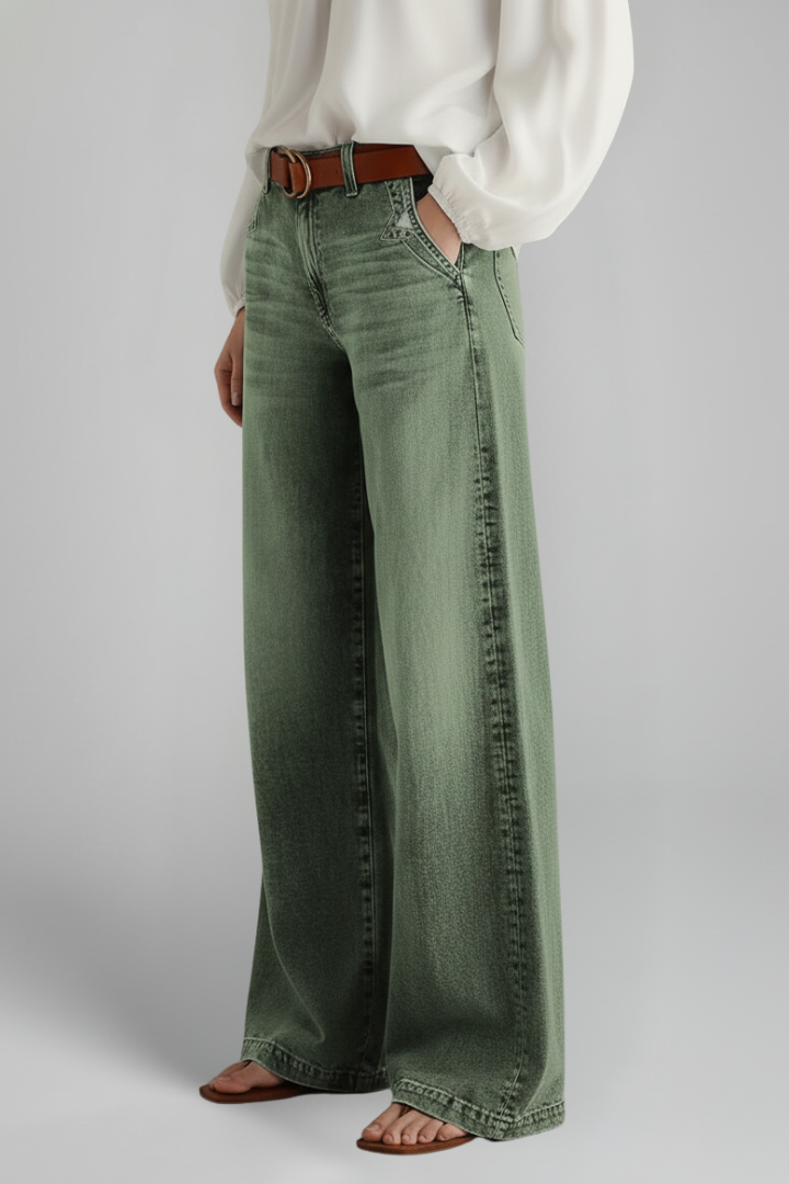 Grace | Women’s Casual Wide-Leg High-Rise Denim Jeans