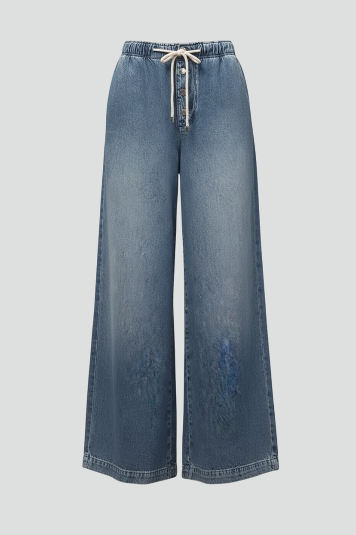 Lily | Women’s Relaxed Wide-Leg Drawstring Denim Jeans