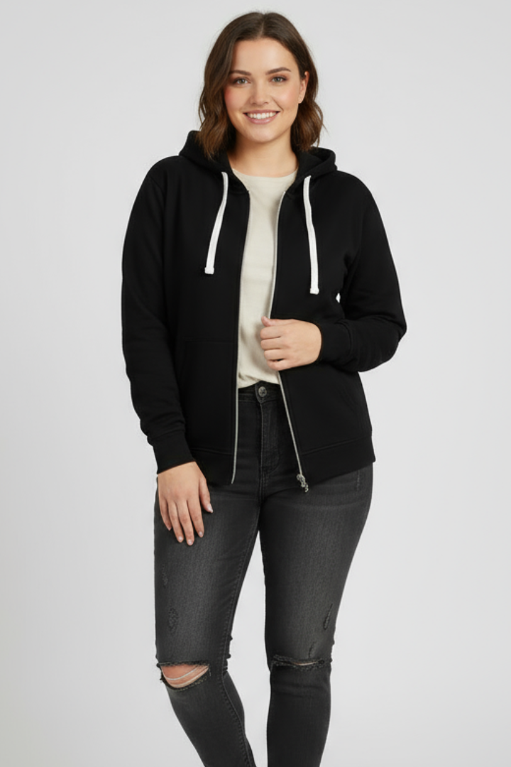 Ella | Women’s Zip Hoodie with Drawstring Hood and Front Pockets
