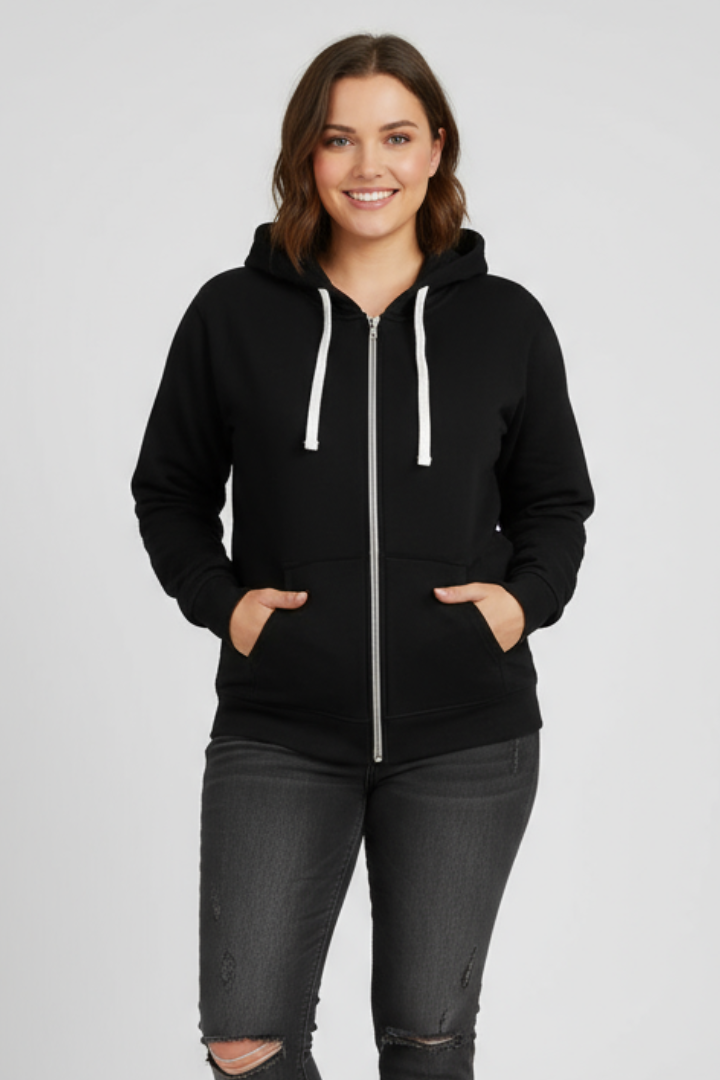 Ella | Women’s Zip Hoodie with Drawstring Hood and Front Pockets