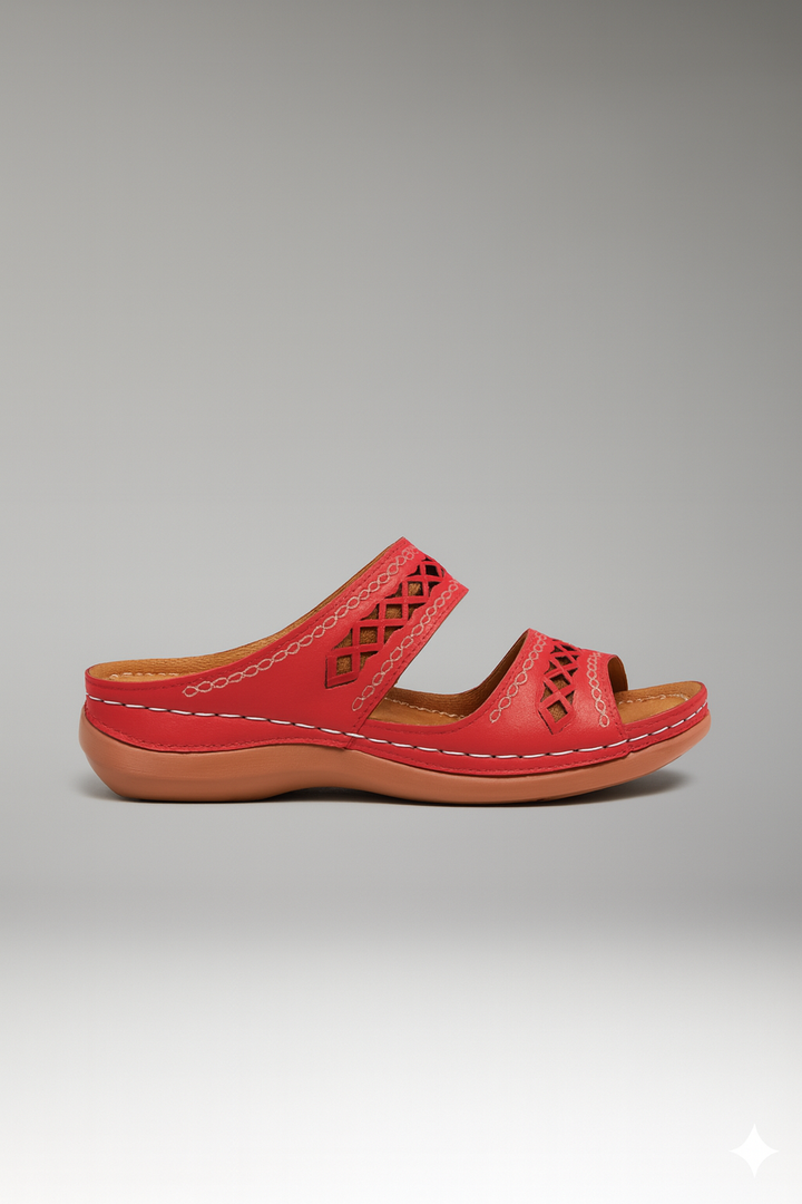 Harper | Women’s Slide Sandals with Dual Straps and Decorative Cutouts