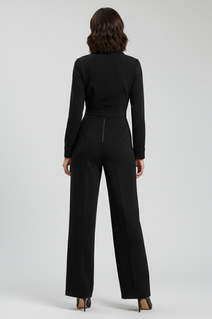 Ruby | Women’s Collared Wide-Leg Tailored Jumpsuit