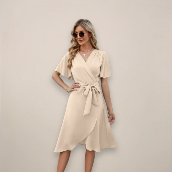 Lydia | Women’s Midi Wrap Dress With Front Tie