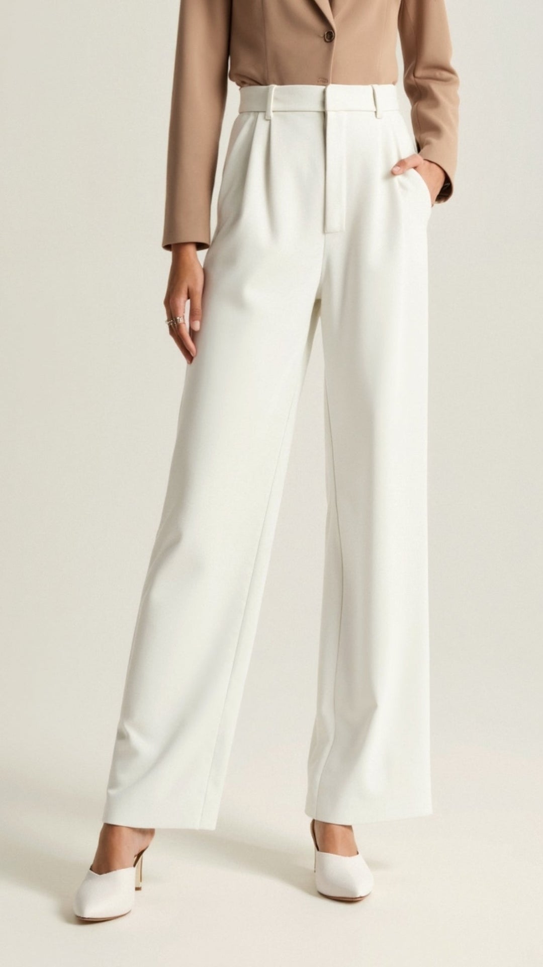 Elsie | Women’s High Waisted Wide Leg Trousers