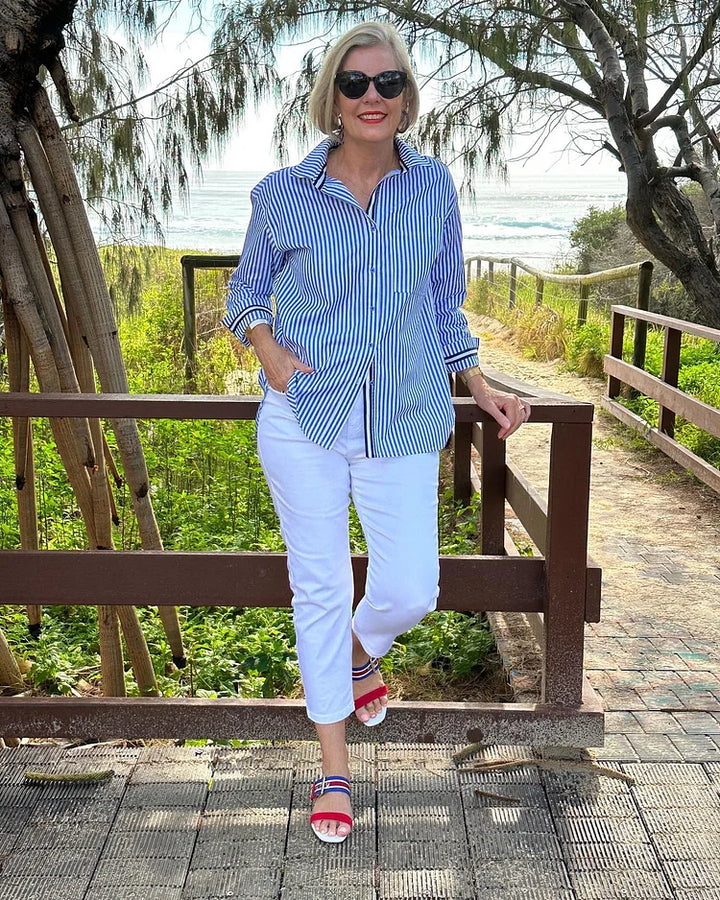 Elizabeth | Women’s Classic Striped Button Shirt