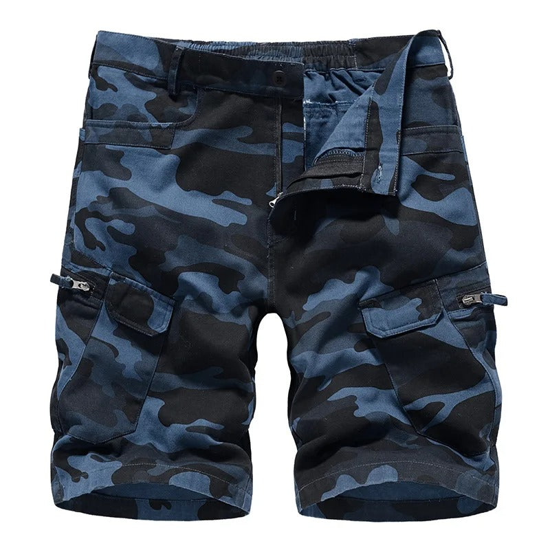James | Men's Camouflage Multi-Pocket Belted Cargo Shorts