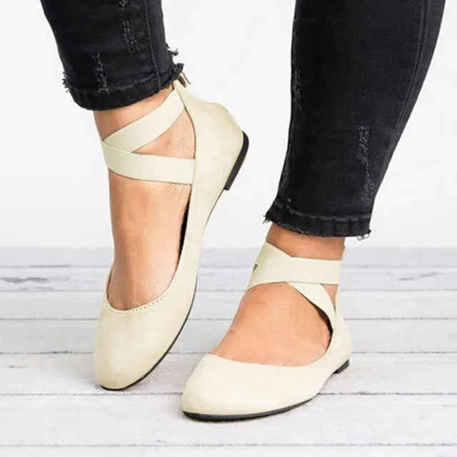 Jenny | Women’s Spring Cross-Strap Ballet Flats