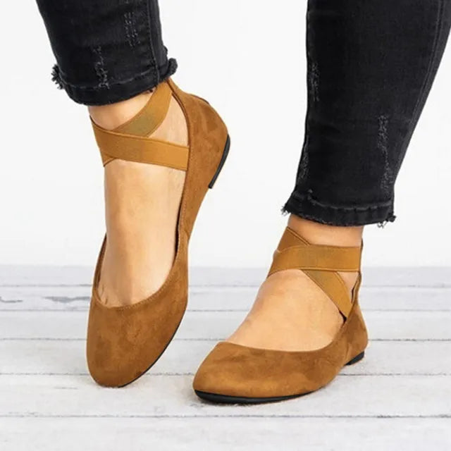 Jenny | Women’s Spring Cross-Strap Ballet Flats