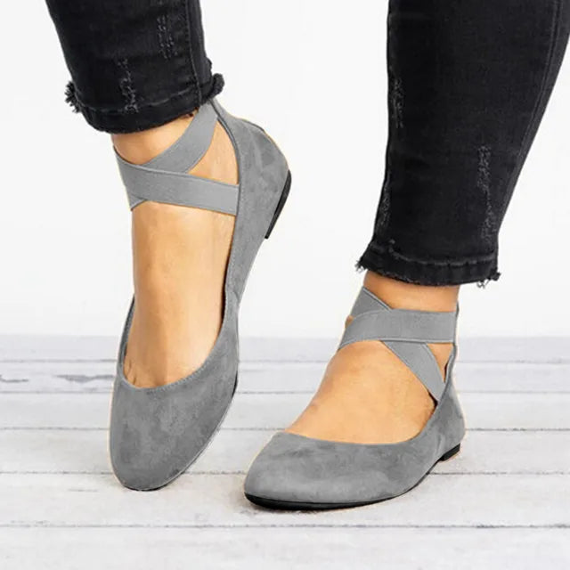 Jenny | Women’s Spring Cross-Strap Ballet Flats