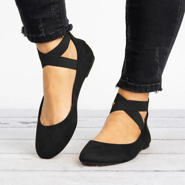 Jenny | Women’s Spring Cross-Strap Ballet Flats
