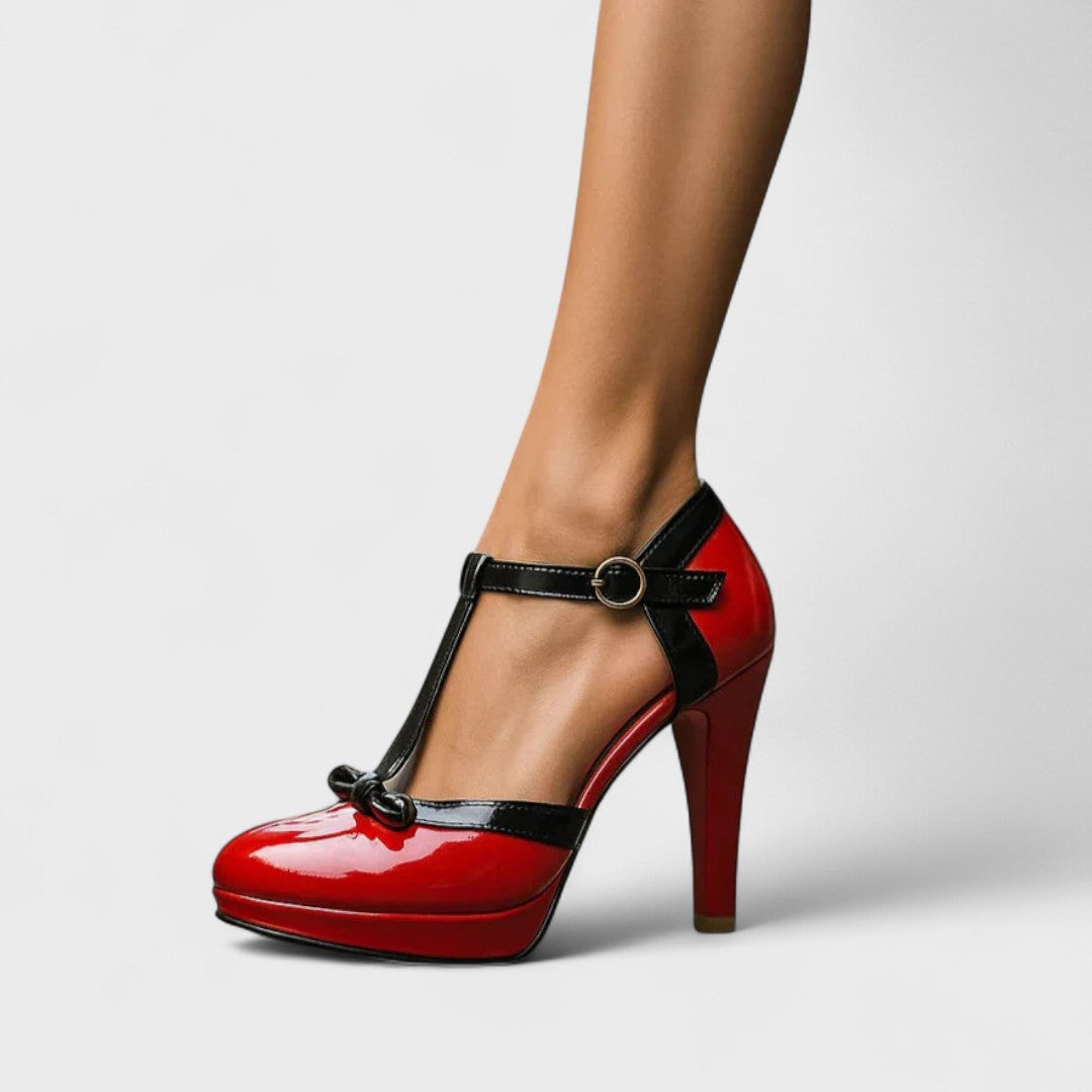 Bianca | Women’s Bow Accent T Strap Heels