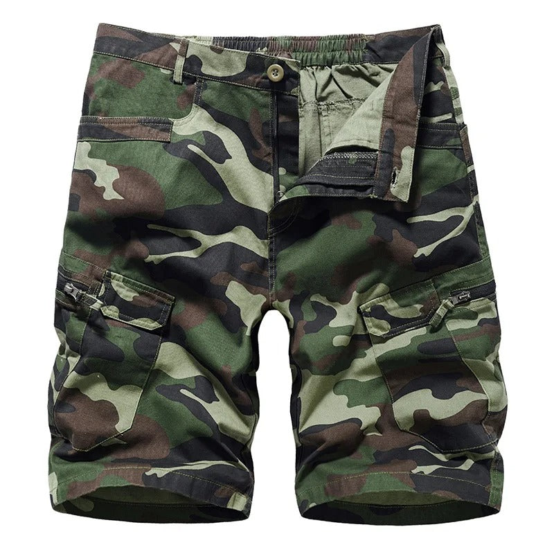 James | Men's Camouflage Multi-Pocket Belted Cargo Shorts