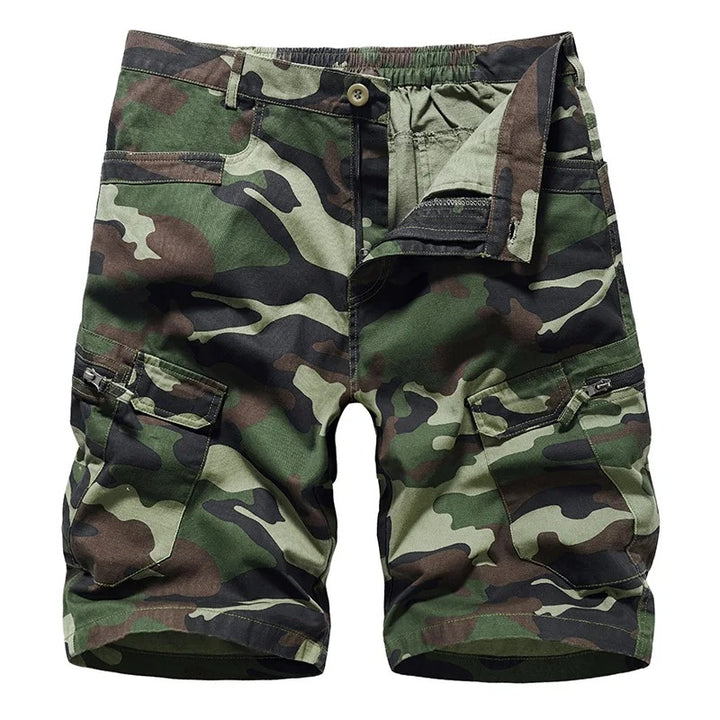 James | Men's Camouflage Multi-Pocket Belted Cargo Shorts