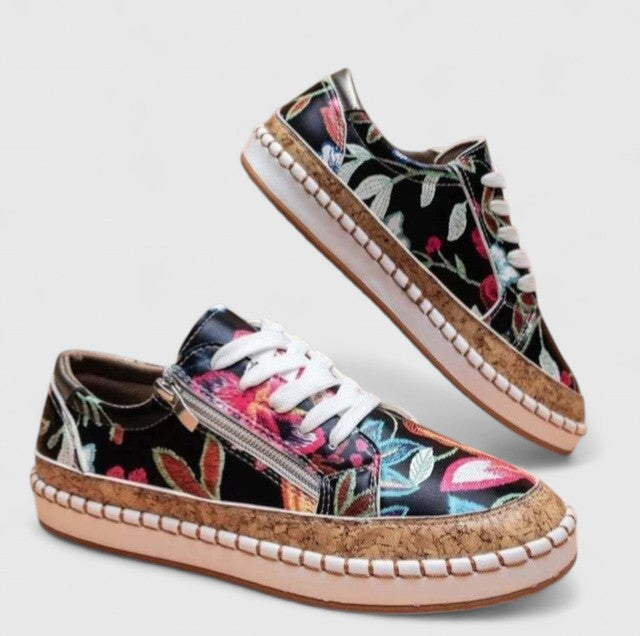 Samantha | Womens Floral Platform Sneakers