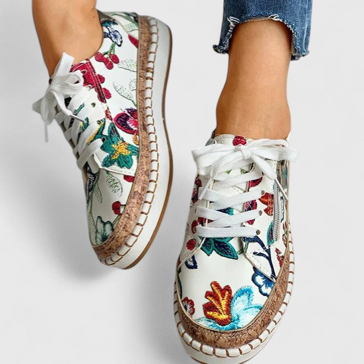 Samantha | Womens Floral Platform Sneakers