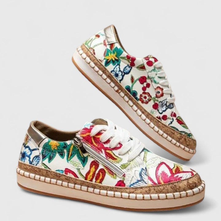 Samantha | Womens Floral Platform Sneakers