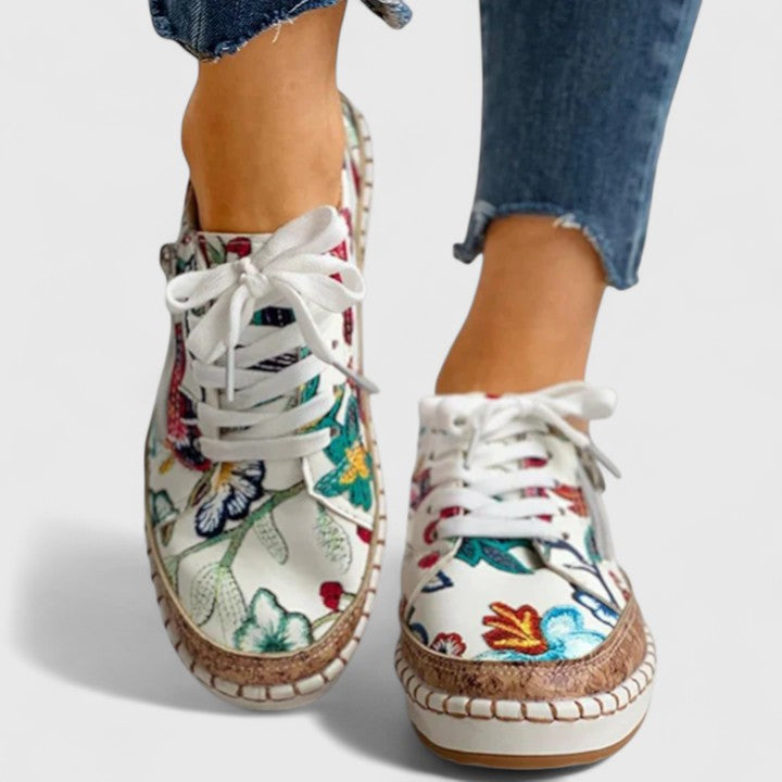 Samantha | Womens Floral Platform Sneakers