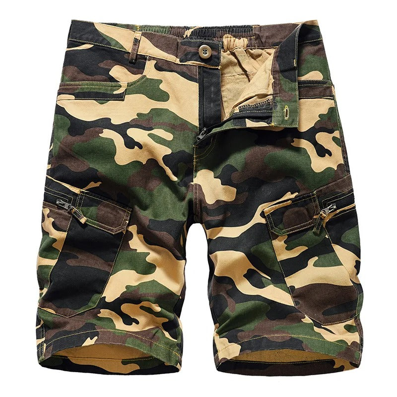 James | Men's Camouflage Multi-Pocket Belted Cargo Shorts