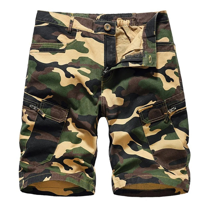 James | Men's Camouflage Multi-Pocket Belted Cargo Shorts