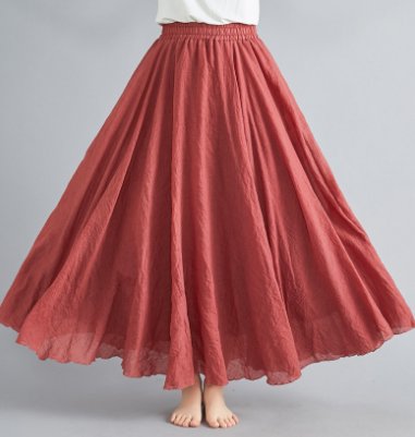 Boho Maxi Skirt High Waist Cotton Full Circle Flowy - Altrosa