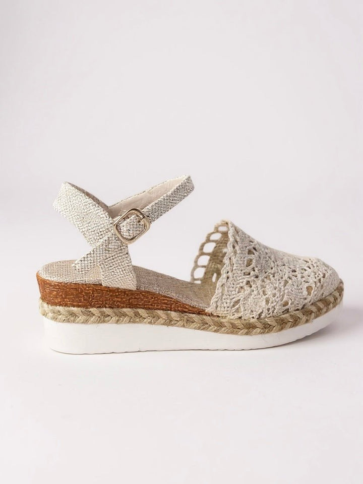 Boho Platform Sandals Crochet Woven Espadrille Women