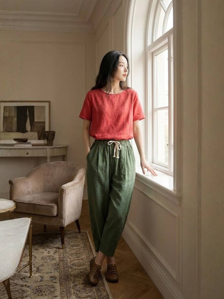 Emily | Women's Drawstring Waist Casual Slim Fit Pants
