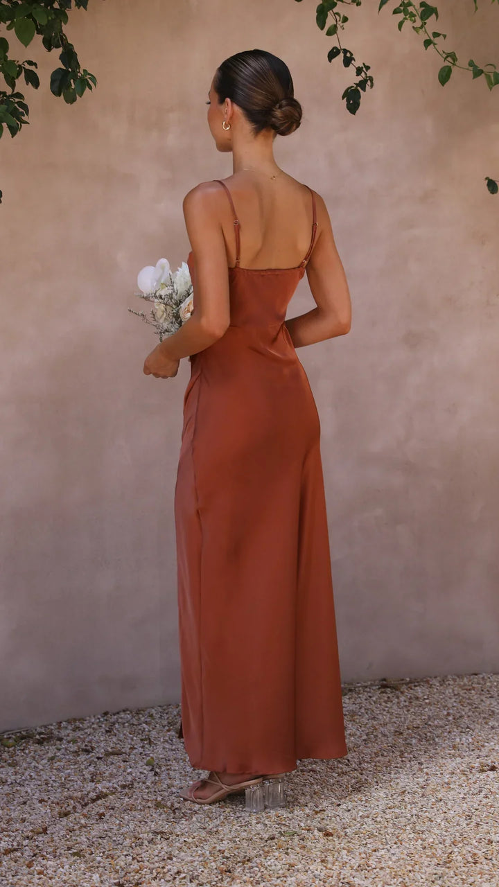 Chloe | Women’s Spring Satin Slip Maxi Dress