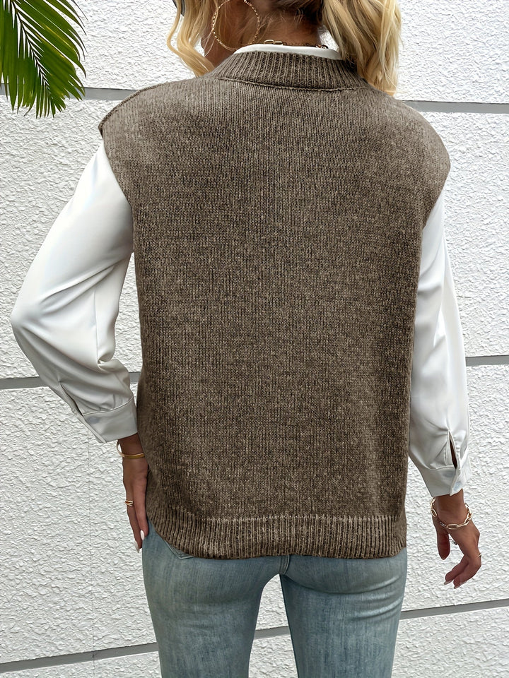 Daisy | Women’s V-Neck Sleeveless Layering Knit Vest