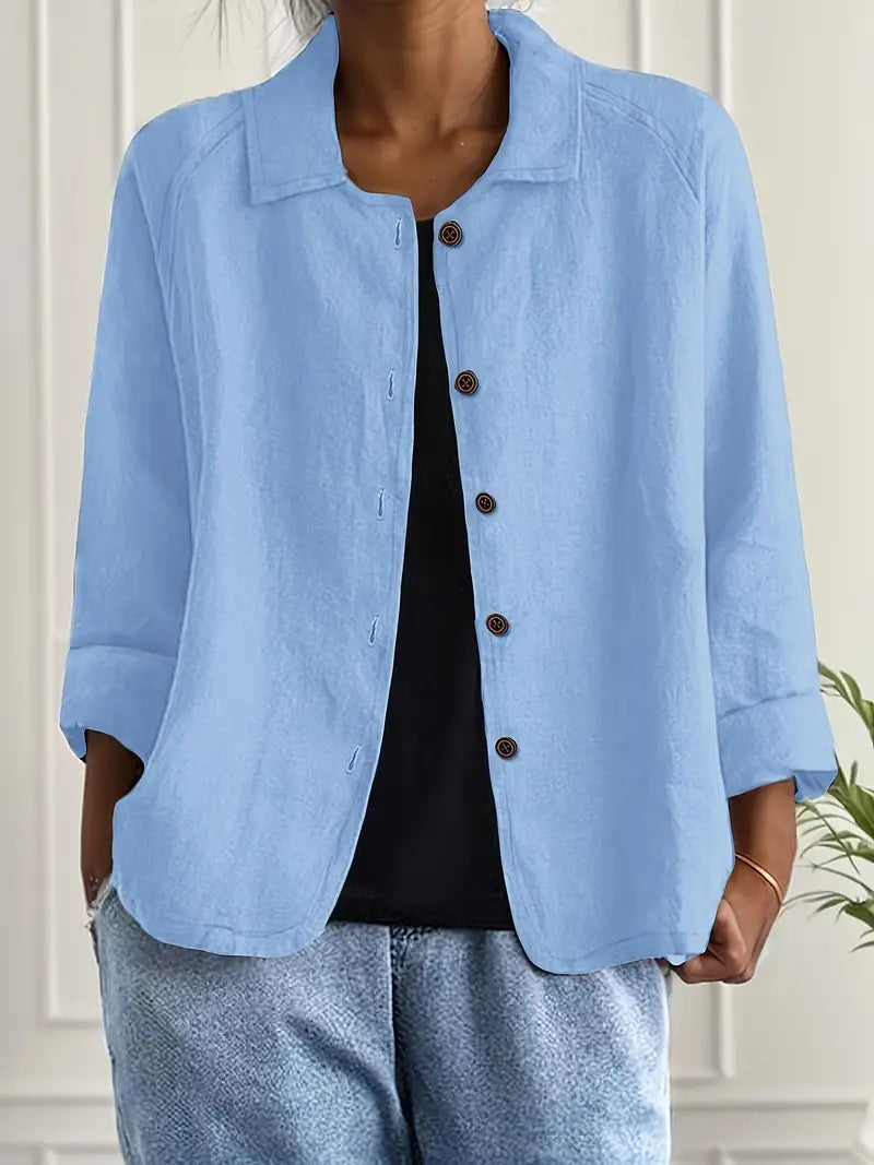 Ella | Women Casual Button Front Lightweight Jacket