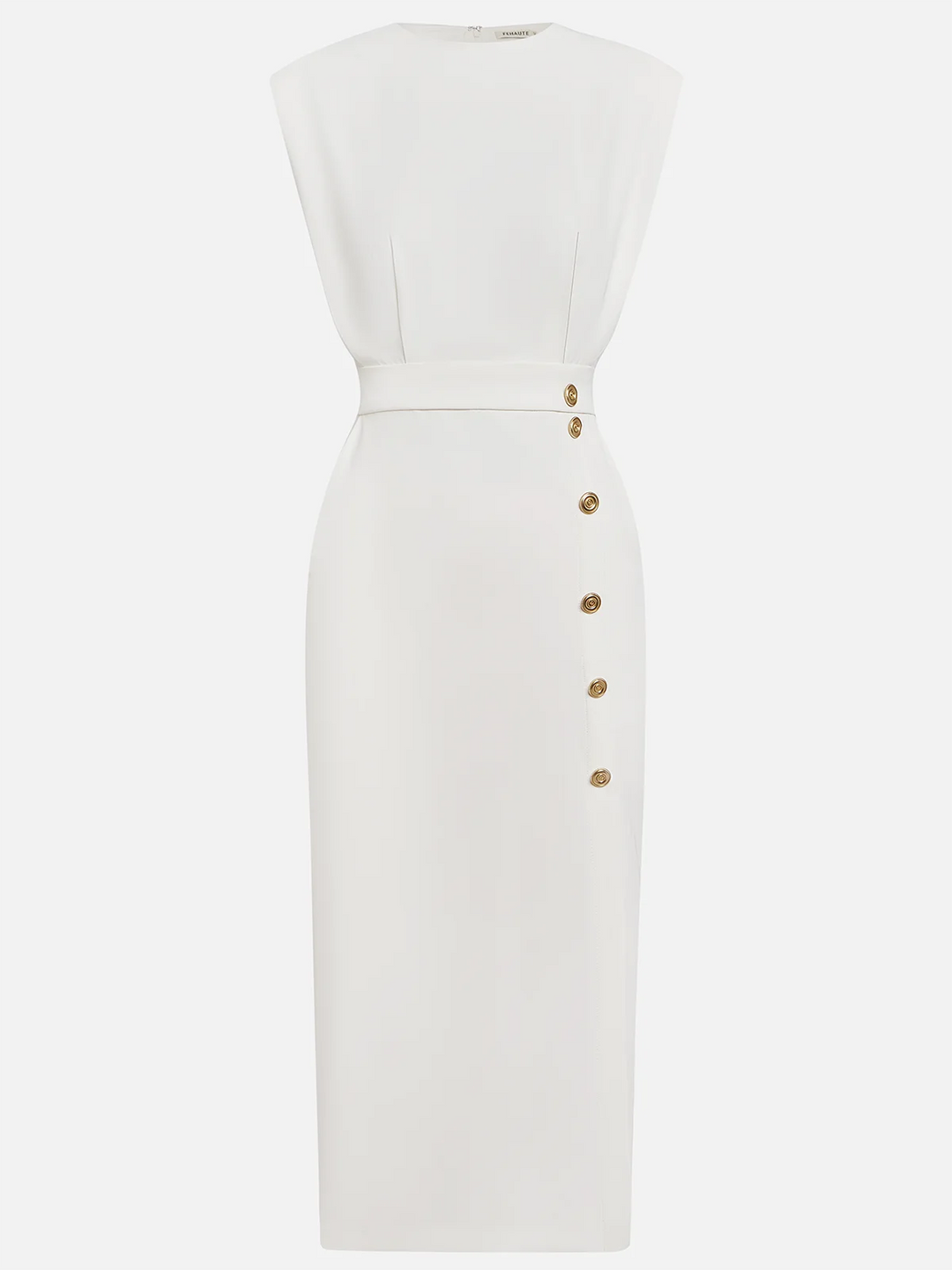 Audrey | Women’s Button Detail Sleeveless Midi Dress