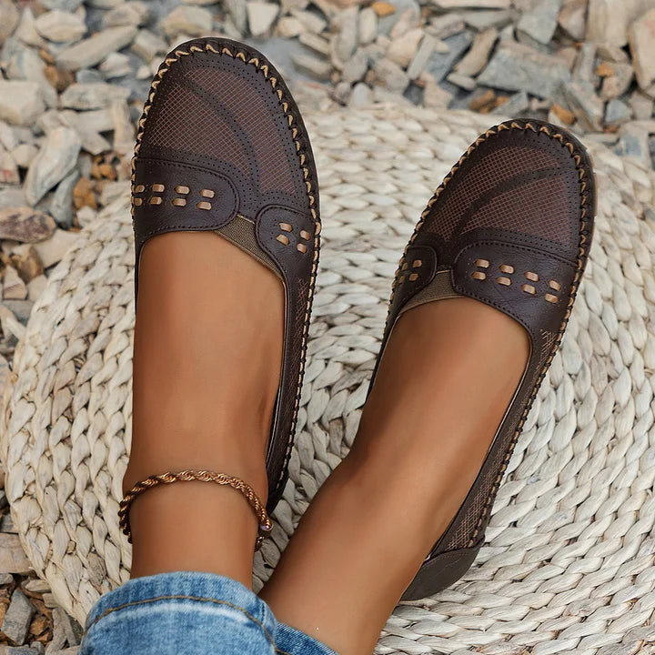 Abigail | Women’s Perforated Comfort Slip On Loafers